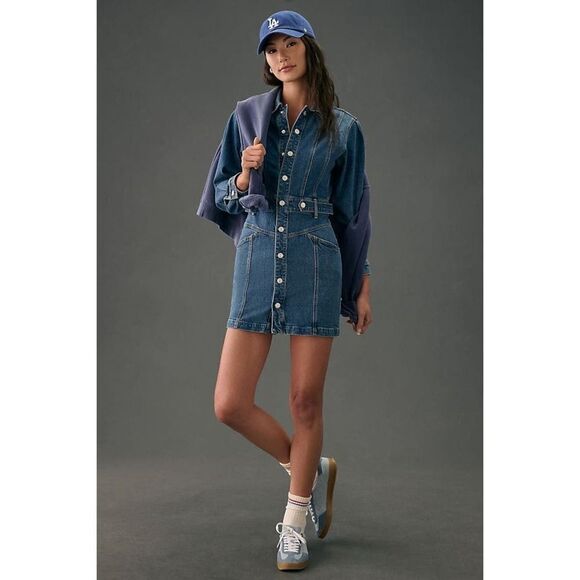 MOTHER Batwingtab Cinch Waist Dress Beer Me M - Picture 5 of 8